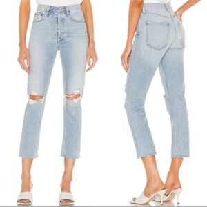 AGOLDE Riley High Rise Straight Crop Jeans